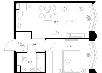 Продаю 1-комнатную квартиру, 37.7 м2, Москва, ЗАО