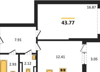 Продается однокомнатная квартира, 43.8 м2, Воронеж, Центральный район