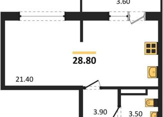 Продается квартира студия, 28.8 м2, Новосибирская область, улица Титова, с2