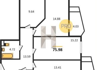 3-ком. квартира на продажу, 76 м2, Ростов-на-Дону, улица 23-я Линия, 54с12, ЖК Город у Реки