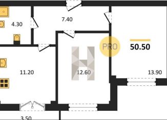 Продается 2-ком. квартира, 50.5 м2, Воронеж, Левобережный район, Цимлянская улица, 10Г