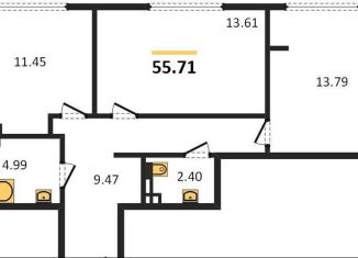 Продам 2-комнатную квартиру, 55.7 м2, Новосибирск, Красногорская улица