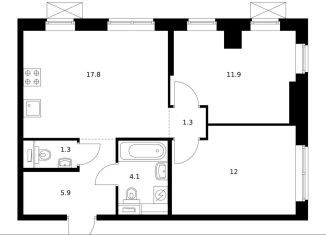 Продажа 2-ком. квартиры, 52.7 м2, Москва, Очаковское шоссе, 5к4