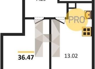 Однокомнатная квартира на продажу, 36.5 м2, Ростов-на-Дону, улица 23-я Линия, 54с12, ЖК Город у Реки