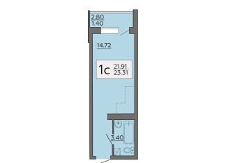 Квартира на продажу студия, 23.3 м2, Воронеж, Советский район, улица Теплоэнергетиков, 17к2