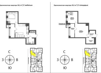 Продам 1-комнатную квартиру, 39.3 м2, Тульская область