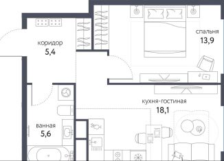 Продам 2-ком. квартиру, 43 м2, Москва, ЖК Сиреневый парк, Тагильская улица, 4В