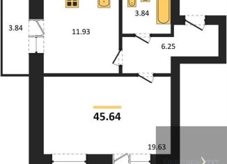 1-ком. квартира на продажу, 45.6 м2, Отрадненское сельское поселение