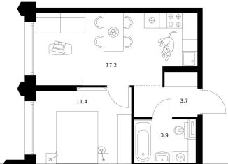 Продажа однокомнатной квартиры, 36.2 м2, Москва