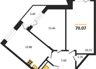 Продается 2-ком. квартира, 70.1 м2, Воронеж, Коминтерновский район, Электросигнальная улица, 9Ак2