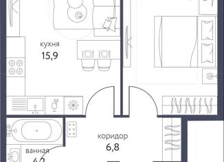 Продам 1-ком. квартиру, 40.1 м2, Москва, ВАО, Тагильская улица, 2к1