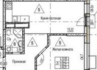 Однокомнатная квартира на продажу, 46.3 м2, Воронеж, Железнодорожный район, набережная Чуева, 7