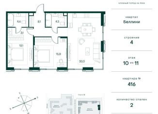 Продается двухкомнатная квартира, 79.2 м2, Москва, СЗАО