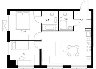 Продам 2-комнатную квартиру, 54.2 м2, Екатеринбург, метро Ботаническая