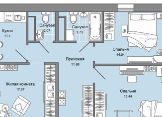 3-комнатная квартира на продажу, 77 м2, Ульяновск, улица Генерала Кашубы, 4