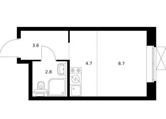 Продажа квартиры студии, 19.8 м2, Екатеринбург, Железнодорожный район, жилой комплекс Космонавтов 11, 4.2