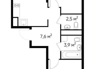 Продается 2-комнатная квартира, 57.6 м2, деревня Рассказовка, деревня Рассказовка, 1