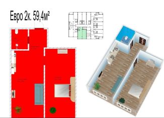 Продам 2-ком. квартиру, 59.4 м2, Дагестан, Маячная улица, 48