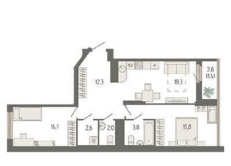 Продам 3-комнатную квартиру, 70.6 м2, Екатеринбург, метро Чкаловская