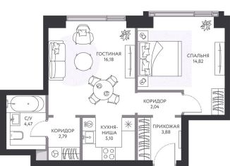 Продам 1-ком. квартиру, 49.8 м2, Москва, 1-й Сетуньский проезд, 8, метро Студенческая