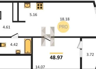 Продажа 1-ком. квартиры, 49 м2, Ростовская область, бульвар Комарова, 28