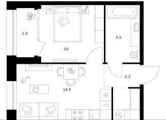 Продажа 1-комнатной квартиры, 35.9 м2, Санкт-Петербург, метро Приморская