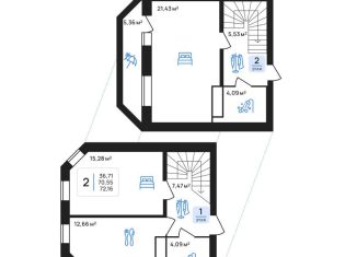 Продажа 2-ком. квартиры, 72.2 м2, Липецкая область