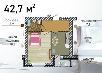 Продается 1-ком. квартира, 42.7 м2, Воронеж, Советский район, Путиловская улица, 19/1