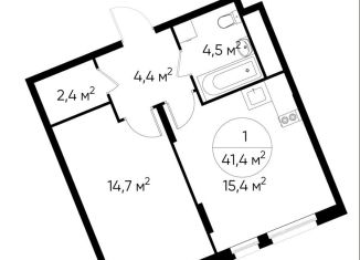 Продажа однокомнатной квартиры, 41.4 м2, деревня Рассказовка, деревня Рассказовка, 1