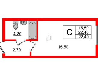 Продается квартира студия, 22.4 м2, Санкт-Петербург, Парфёновская улица, 4, Адмиралтейский район