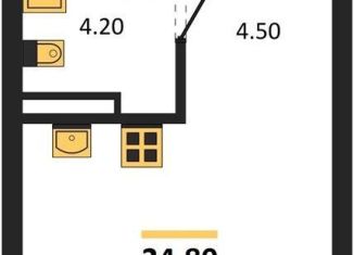 Квартира на продажу студия, 24.8 м2, Новосибирская область, Тайгинская улица, с4