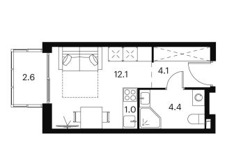 Продажа квартиры студии, 24.2 м2, Москва, Сигнальный проезд, 12