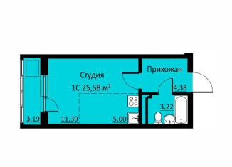 Продам квартиру студию, 25.6 м2, деревня Кондратово, Водопроводная улица, 6/2