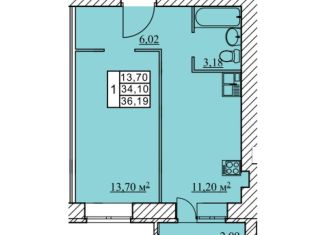 Продажа 1-ком. квартиры, 36.2 м2, посёлок Красный Бор