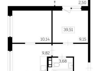 Продается двухкомнатная квартира, 39.5 м2, Мурино, Екатерининская улица, 19