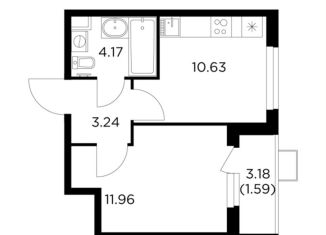 Продам 1-комнатную квартиру, 31.6 м2, Московская область