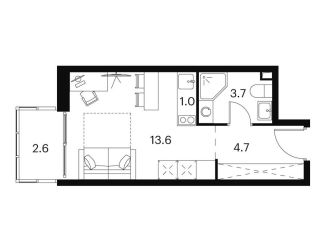 Продажа квартиры студии, 25.6 м2, Москва, Сигнальный проезд, 12