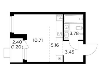 Продается однокомнатная квартира, 24.3 м2, Московская область