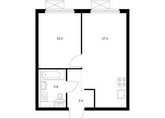 Продам 1-ком. квартиру, 34.2 м2, Москва, станция Щербинка