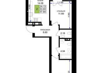 Продаю 2-комнатную квартиру, 57.8 м2, Калининградская область