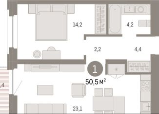 Продается однокомнатная квартира, 50.5 м2, Тюмень, Центральный округ