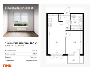 Продажа 1-ком. квартиры, 33.4 м2, Москва, САО, жилой комплекс Большая Академическая 85, к3.3