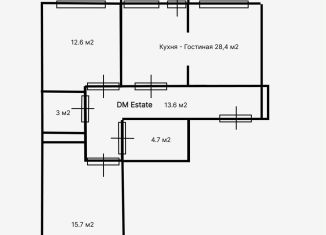 Продается 2-ком. квартира, 78.5 м2, городской посёлок Новоселье, Питерский проспект, 1