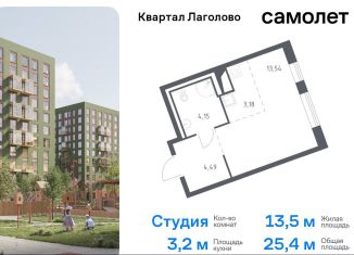 Квартира на продажу студия, 25.4 м2, Ленинградская область, жилой комплекс Квартал Лаголово, 2