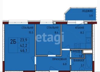 Продаю 2-ком. квартиру, 42.2 м2, Тульская область