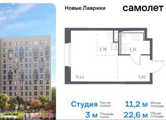 Продаю квартиру студию, 22.6 м2, Мурино, жилой комплекс Новые Лаврики, 1.1