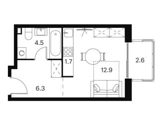 Продам квартиру студию, 28 м2, Москва, Сигнальный проезд, 12