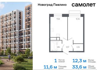 Продается однокомнатная квартира, 33.6 м2, Балашиха, жилой квартал Новоград Павлино, к6