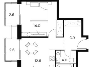 Продам 1-комнатную квартиру, 41.7 м2, Москва, Сигнальный проезд, 12