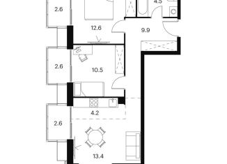 Продаю 2-ком. квартиру, 67 м2, Москва, Сигнальный проезд, 12